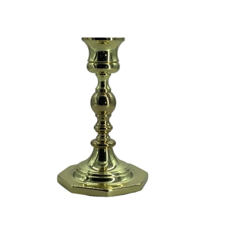 Vintage Baldwin Brass Taper Candle Candlestick Holder Ornate 5.75"‎ Gold Tone